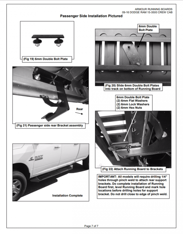 Dodge Ram 2009-2019 1500 2500 3500 Black Armour Running Board Steps - Free Shipping - Image 10